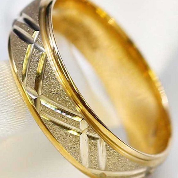 10 K Gold wedding Band 6mm , white gold, yellow gold, rose gold, engagement - Picture 2 of 3